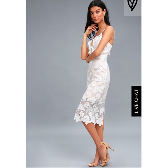bardot vienna lace overlay dress